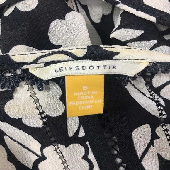 👚Anthro Top Blouse Silk Bk Cap Sleeve Print Sz 8 - Picture 5 of 6